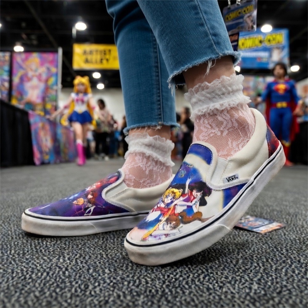 Vans x Sailor Moon ComfyCush Slip On Shoes Womens 8‎ Mens 6.5, Pretty Guardian